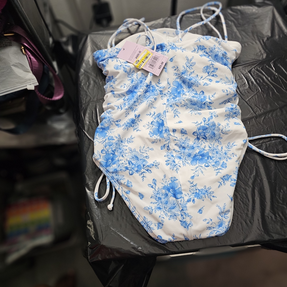 Wild Fable Blue Floral One Piece Swimsuit